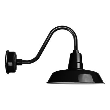 22" Oldage LED Wall Light With Rustic Arm, Black