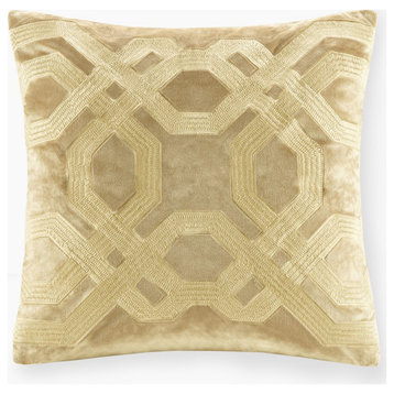 Croscill Biron Traditional Sqaure Pillow 18x18, Gold