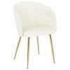 Lindsey Contemporary Chair by LumiSource, Gold Metal, Cream Velvet