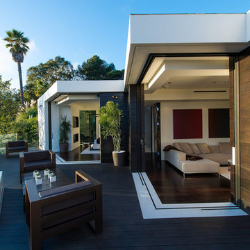 Laurel Way Beverly Hills luxury home modern guest suite with outdoor terrace