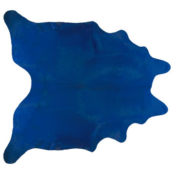 Geneva 6'x7' Cowhide Rug, Cobalt Blue