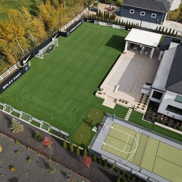 Backyard Soccer Field, Batting Cage and Putting Green