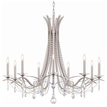 Schonbek Va8339N-48S 9 Light Crystal Chandelier, Antique Silver