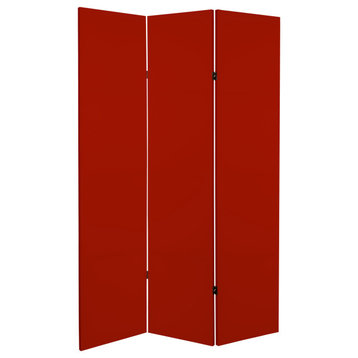 6' Tall Double Sided Antique Red Canvas Room Divider