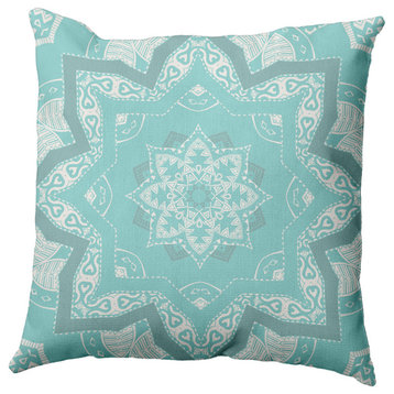 26" x 26" Shawl Decorative Indoor Pillow, Wave Top Blue