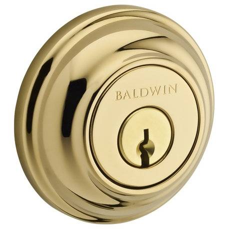 Baldwin Reserve Trad. Round Deadbolt - Polished Brass, Double Cylinder