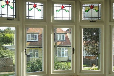 Timber Casements with bespoke double glazed traditional stained glass units