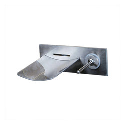 Contemporary Wall Mount LED Water Fall Nickle Brushed Solid Brass Faucet - Bathtub Faucets