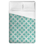 DDCG - Turquoise Geo Pattern King Duvet Cover - Complete the look of your bedroom with the Turquoise Geo Pattern King Duvet Cover. This soft and cozy duvet cover features a turquoise, teal and white geometric design that will add style and comfort to your bedroom. Pair with the Turquoise Geo Pattern Pillow Shams to complete the set, items sold separately.