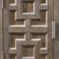 Rustic White Oak Armoire - Furniture