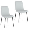 7-Piece Dining Set, White Table With Light Gray Chair