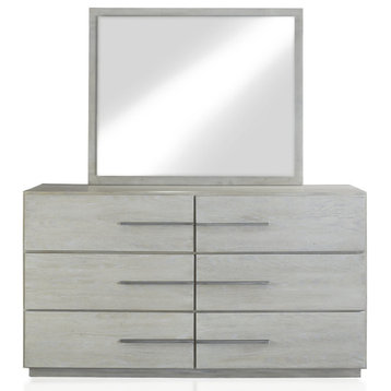 Modus Destination 2 PC Dresser & Mirror Set in Cotton Grey