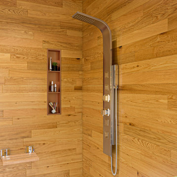 Modern Stainless Steel Shower Panel with 4 Body Sprays