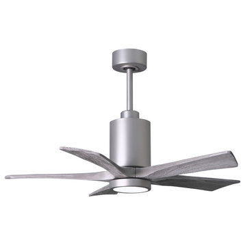 Patricia 5-Blade Paddle Fan With Light Kit and Barn Blades, Brushed Nickel, 42"