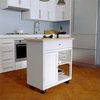 SEI Furniture Pleydell Wooden Kitchen Cart in Cool Gray and Natural