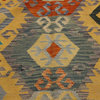 Caucasian Turkish Kilim Felice Gold/Gray Wool Rug - 6'7'' x 9'10''
