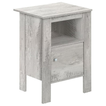 Accent Table Side End Nightstand Lamp Storage Bedroom Laminate Grey