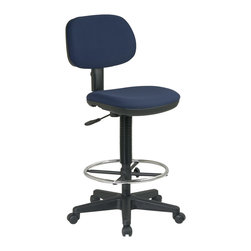 Sculptured Seat and Back Drafting Chair - Living Room Chairs