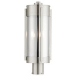 Livex Lighting - Livex Lighting Sheridan 2 Light Brushed Nickel Medium Outdoor Post Top Lantern - The Sheridan outdoor collection has a clean, crisp look and contemporary appeal. This two-light stainless steel medium post top lantern has a brushed nickel finish and features electrical plated smoke glass.