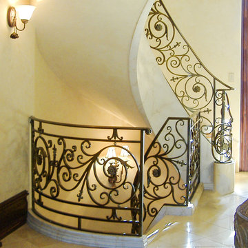 37_Captivating & Elegant Mahogany & Bronze Finish Staircase, Rockville, MD 20854