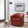 Hayden Swivel Accent Arm Chair, Pumpkin, Bonded Leather