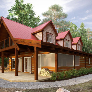 Log Home "Lot-0" Canada, 3D Visualization.