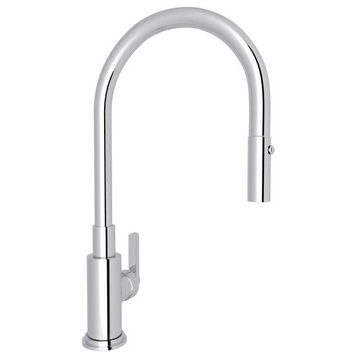 Rohl Lombardia Single-Lever Handle Pull-Down Kitchen Faucet, Polished Chrome