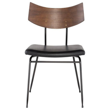 Soli Dining Chair,Seared/Black Leather