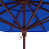 9' Square Push Lift Wood Umbrella, Olefin, Navy White Cabana Stripe