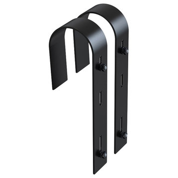Mayne Traditional Power Coated Steel Handrail Bracket in Black (Set of 2)
