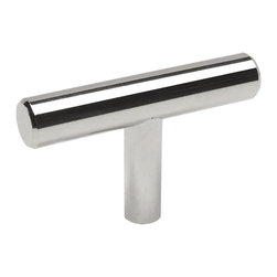Cosmas - Cosmas 404CH Polished Chrome Slim Line Euro Style Cabinet T-Knob, Set of 10 - Cabinet And Drawer Knobs