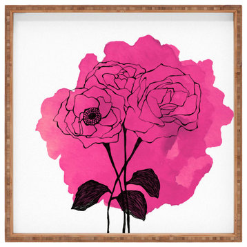 Deny Designs Morgan Kendall Pink Spray Roses Square Tray
