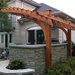 Outdoor Kitchen Cantilevered Pergola - Pergolas