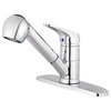 Pull-Out Kitchen Sink Faucet Spray Swivel 1-Handle Mixer Tap, Chrome