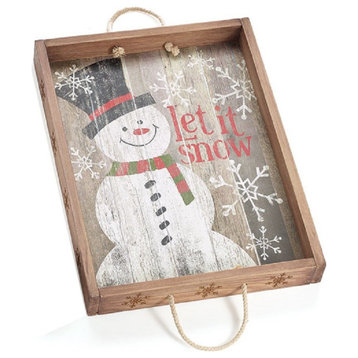 Let It Snow! Wood Tray