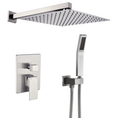 12 in. Rain Shower Head Systems Wall Mounted Shower – WELLFOR