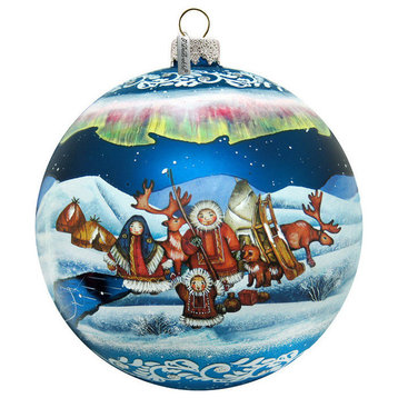 Hand Painted Scenic Glass Ornament Ball, Limited Edition