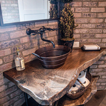 16" Oval Bucket Vessel Hammered Copper Sink with Handles (VOB16DB)