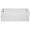 Malibu Driftwood LH Rectangle Combo Whirlpool and Air Bathtub 72x36x22 Biscuit