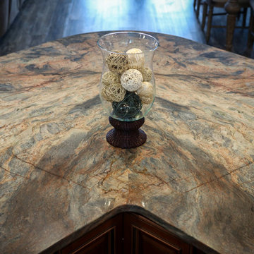 Great Room Kitchen with Massive Granite Island