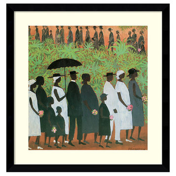 Framed Art Print 'Funeral Procession' by Ellis Wilson, Outer Size 20x20