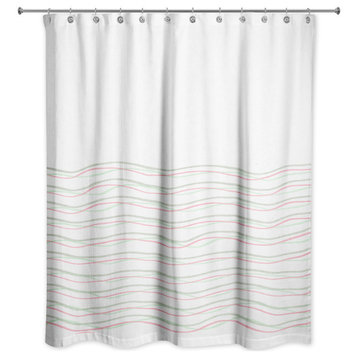 Wavy Lines 4 71x74 Shower Curtain