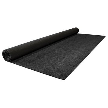 Outdoor Artificial Turf with Marine Backing, Jet Black, 6 Ft X 20 Ft