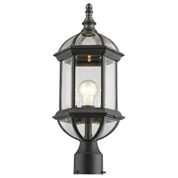 Annex Collection 1 Light Outdoor Post Mount in Black Finish