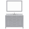 Caroline 48" Vanity Cabinet Set, Gray, Round Sink, Without Faucet