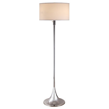 Florenza Dual Light LED Floor Lamp With Dimmer, Modern Chrome, 63"