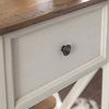Rustic V-Frame 1-Drawer End Table Set in White Wash/Rustic Oak