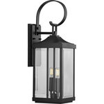Progress Lighting - Gibbes Street Collection 2-Light Medium Wall Lantern - Incorporate a flawless lighting experience that fills your home with an understated elegance and rustic charm with this wall lantern. This farmhouse-inspired masterpiece cradles clear beveled glass panes just right for offering a warm, welcoming glow to your friends and family. A traditional lantern frame with a beautiful black finish houses the light bases in this timeless design.