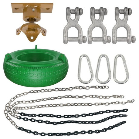 Swing Set Stuff Inc. Complete Tire Swing Kit with Heavy Duty Swivel  Red, Green