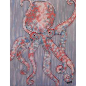 Artistic Octopus 8X10 Inch Ceramic Tile